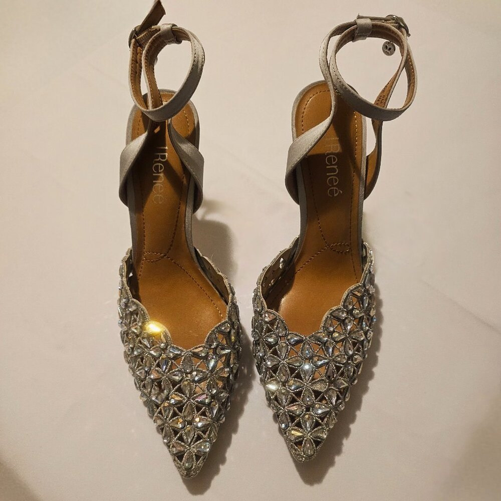 J. Renee Kamilo Rhinestone Ankle Strap Heels